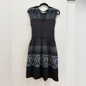 Max Studio Patterned Dress in black/gray/blue